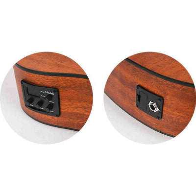 Flight DUBS Bass Ukulele met Mahogany Body, Walnut Toets en Actieve Pickup