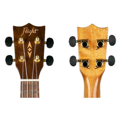 Flight DUC445 Acacia Concert Ukulele met Gloss Acacia Body, Bone Topkam en Aquila Super Nylgut Snaren