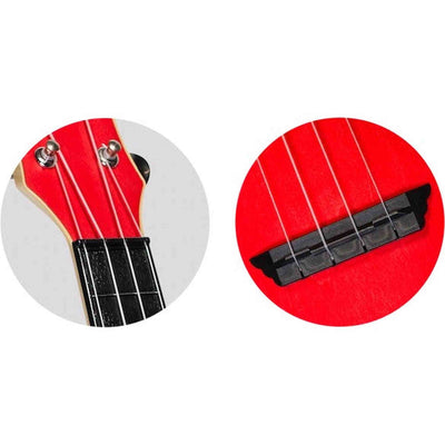 Flight TUS-35 RD Soprano Ukulele Rood met Linden Top, ABS Body en Aquila Snaren
