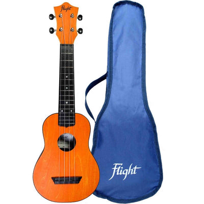 Flight TUS-35 OR Soprano Ukulele Oranje met Linden Top, ABS Body en Aquila Snaren