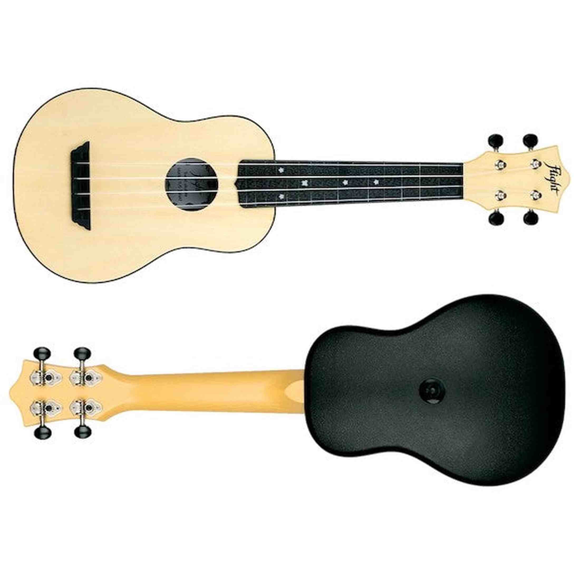 Flight TUS-35 NAT Soprano Ukulele Natural met Linden Top, ABS Body en Aquila Snaren