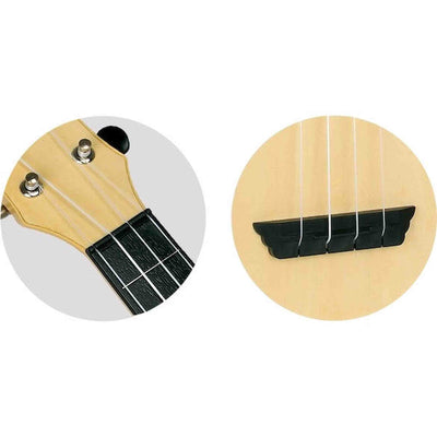 Flight TUS-35 NAT Soprano Ukulele Natural met Linden Top, ABS Body en Aquila Snaren