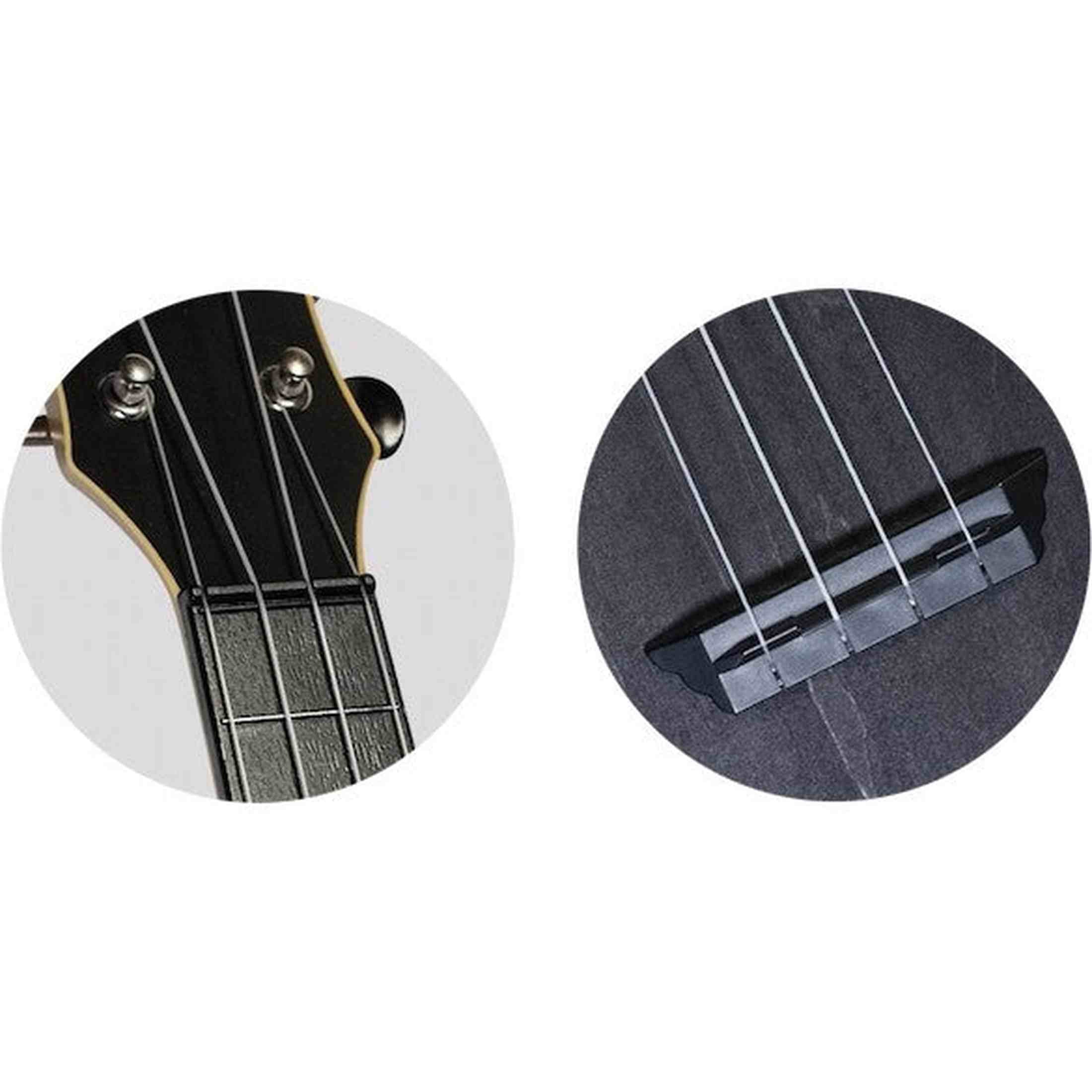 Flight TUS-35 BK Soprano Ukulele Zwart met Linden Top, ABS Body en Aquila Snaren