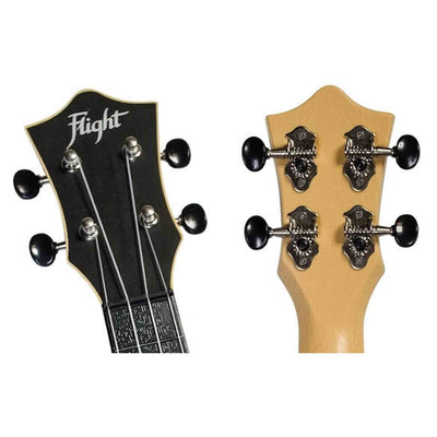 Flight TUS-35 BK Soprano Ukulele Zwart met Linden Top, ABS Body en Aquila Snaren