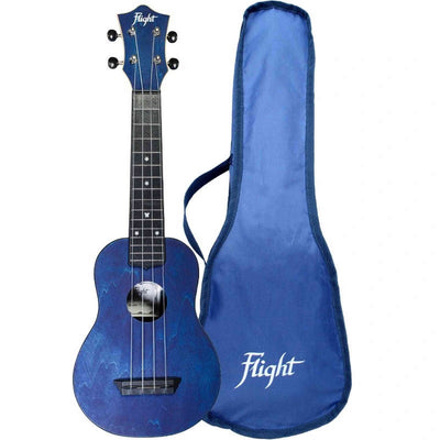 Flight TUS-35 DB Soprano Ukulele Donkerblauw met Linden Top, ABS Body en Aquila Snaren