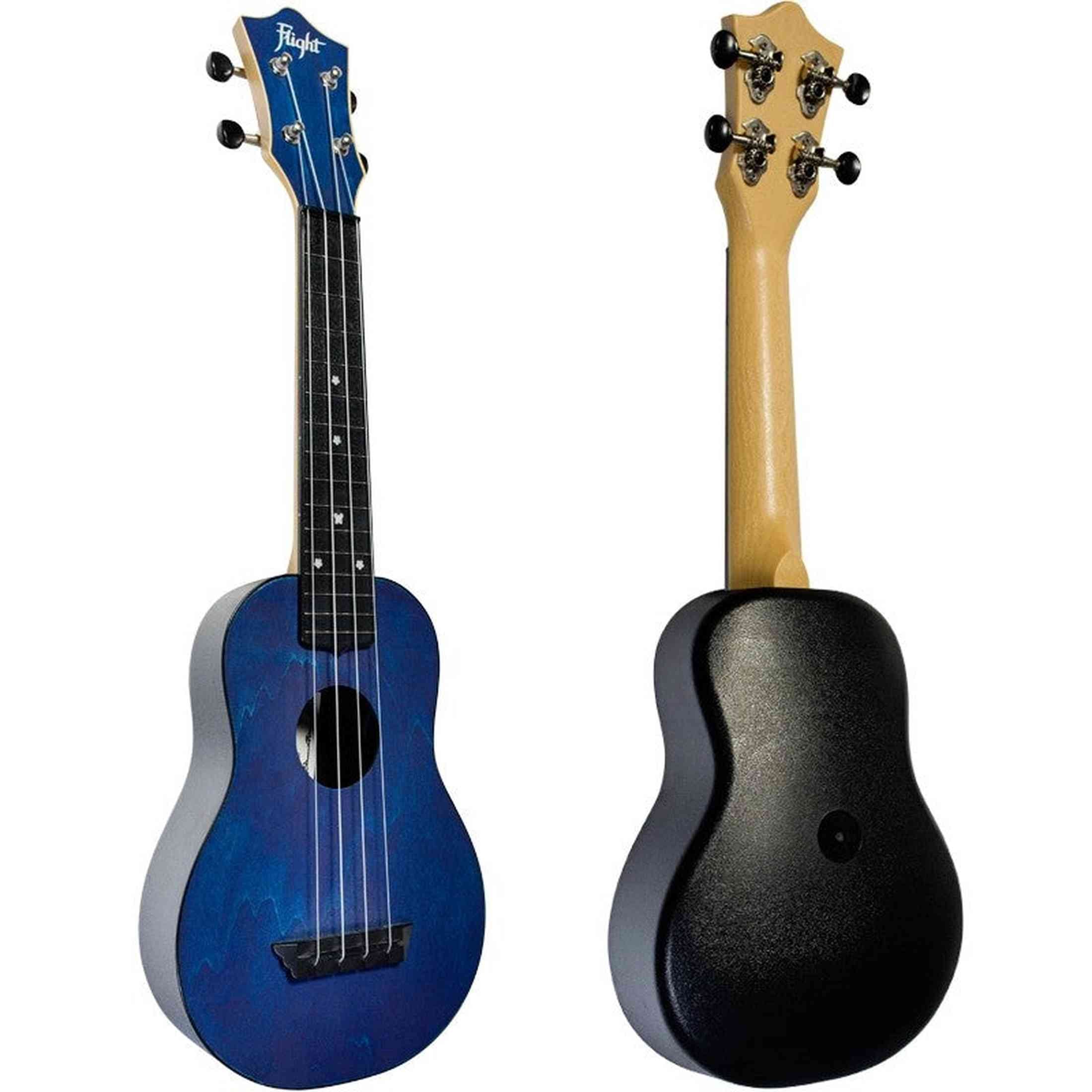 Flight TUS-35 DB Soprano Ukulele Donkerblauw met Linden Top, ABS Body en Aquila Snaren