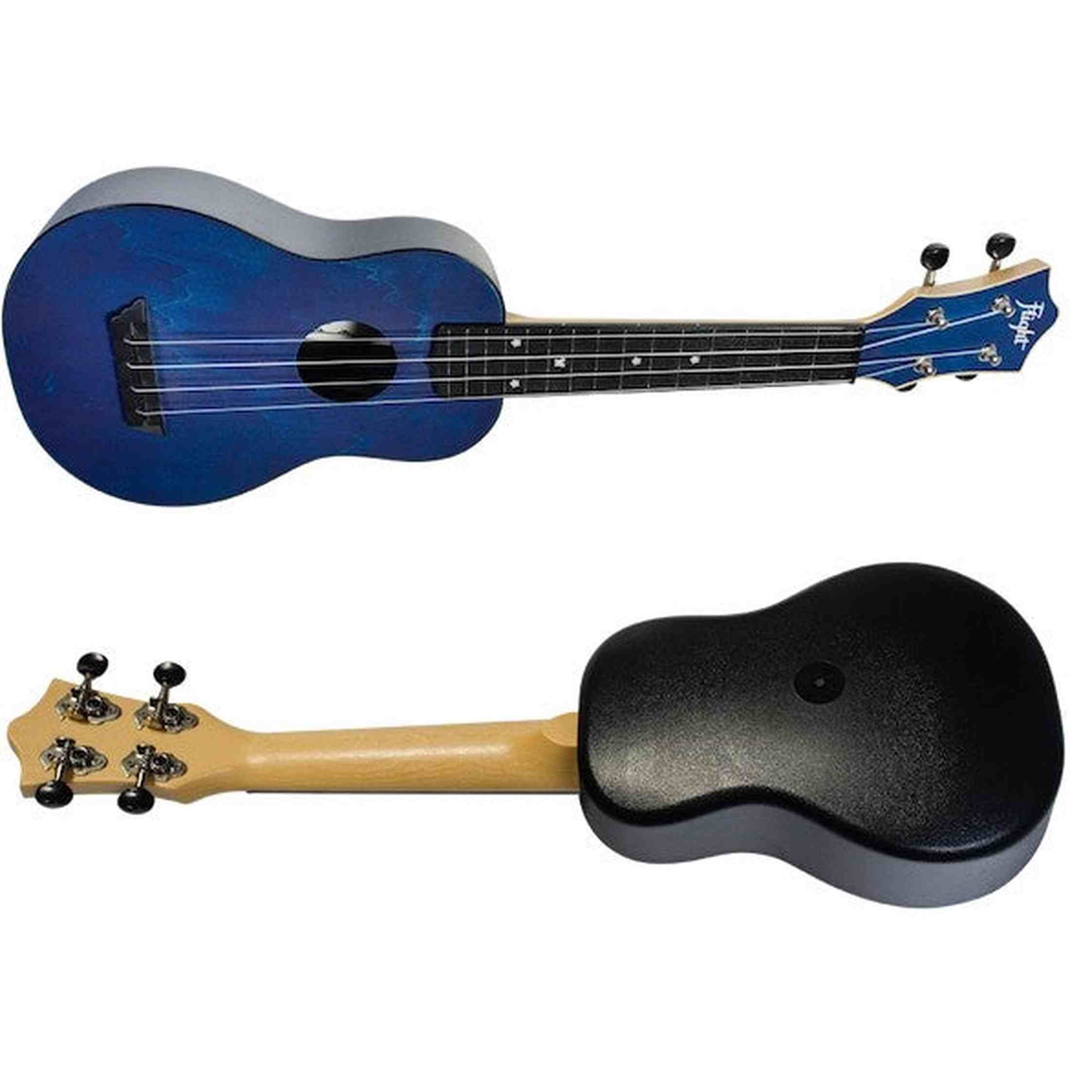 Flight TUS-35 DB Soprano Ukulele Donkerblauw met Linden Top, ABS Body en Aquila Snaren
