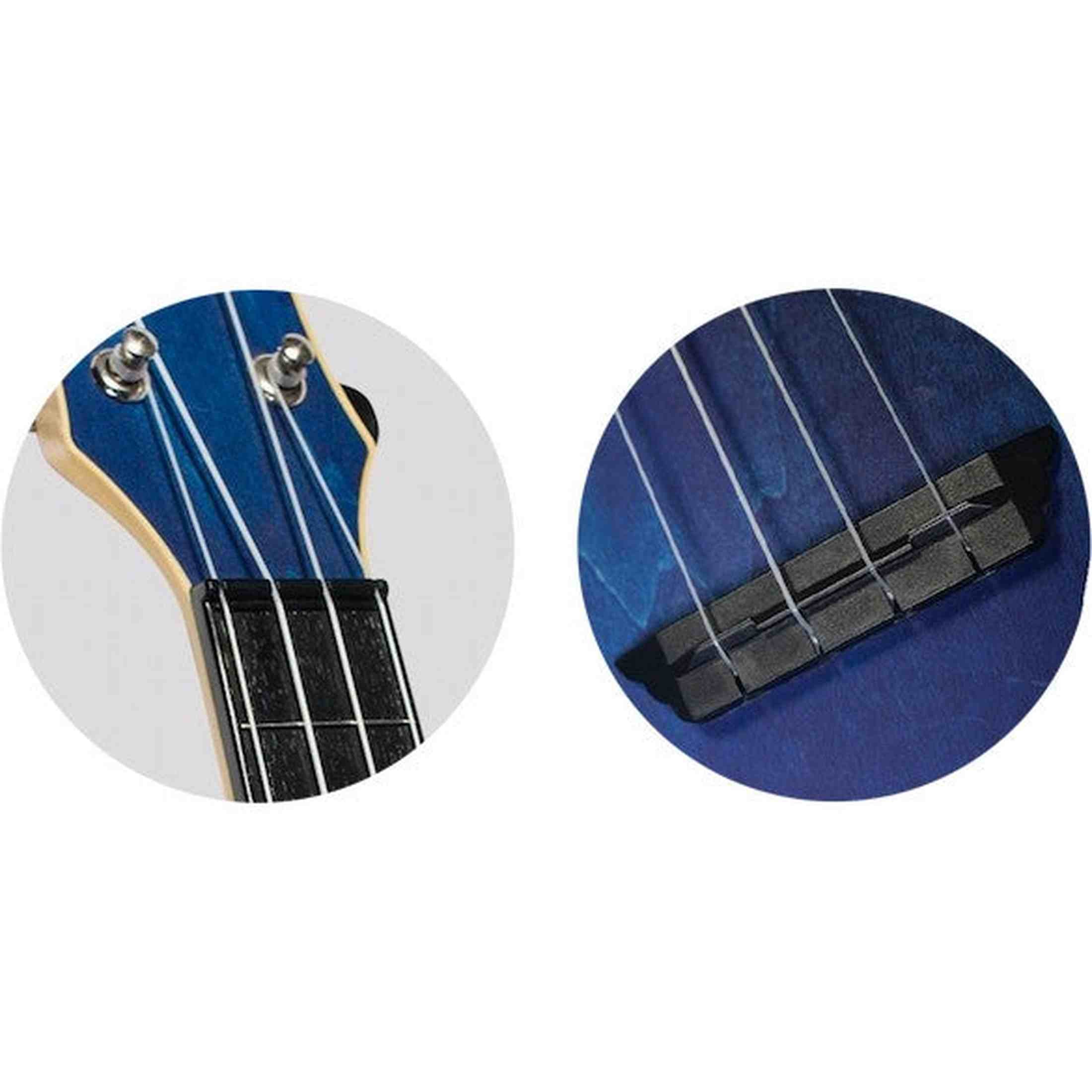 Flight TUS-35 DB Soprano Ukulele Donkerblauw met Linden Top, ABS Body en Aquila Snaren