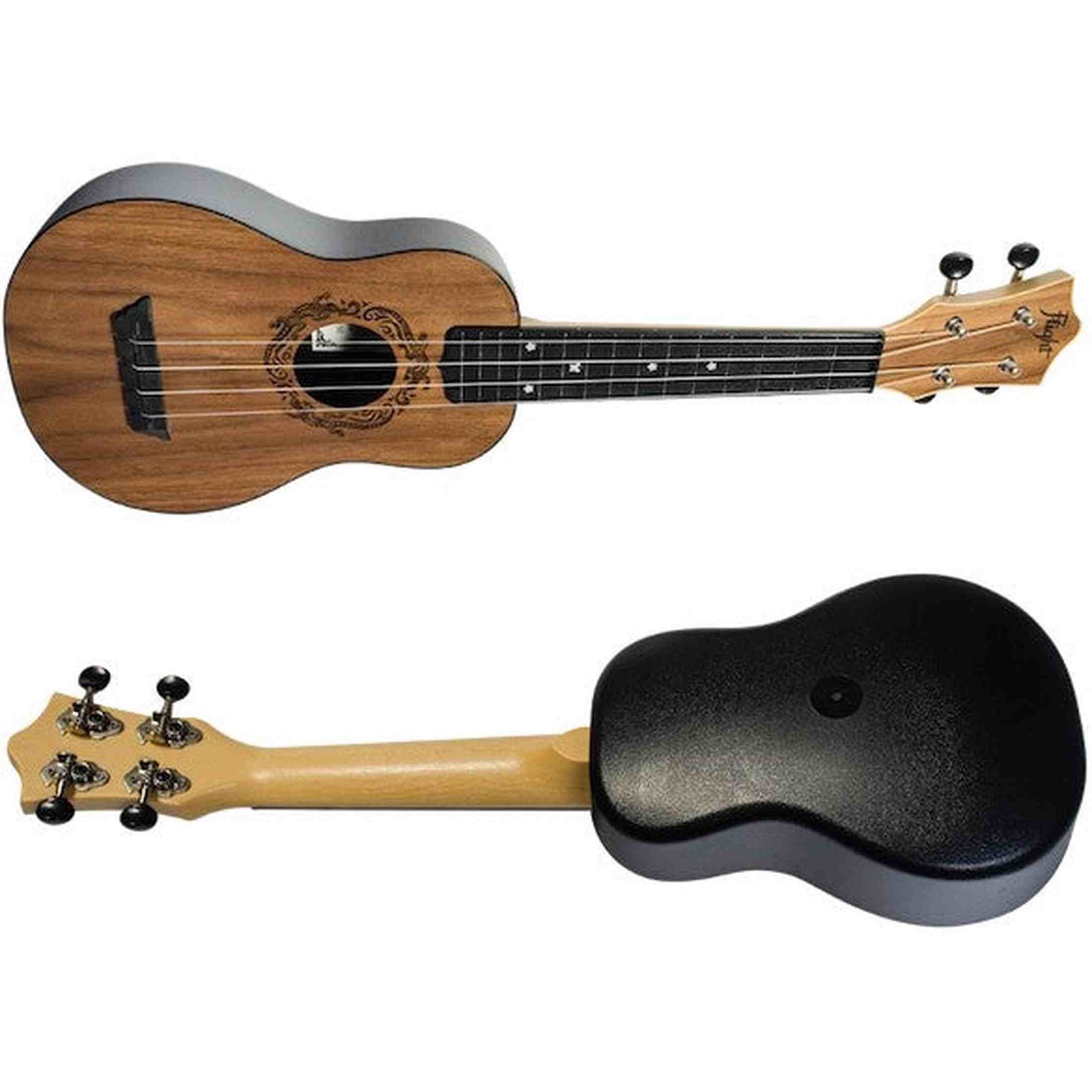 Flight TUS-50 Soprano Ukulele Walnut met Gelamineerde Walnut Top, ABS Body en Aquila Snaren