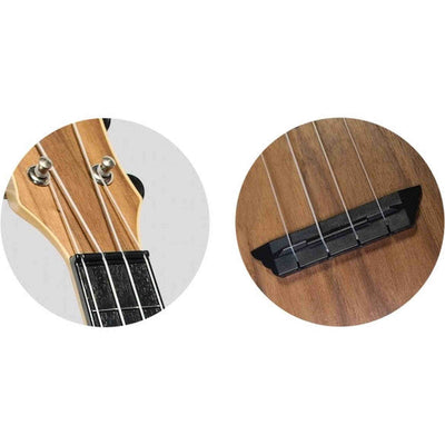 Flight TUS-50 Soprano Ukulele Walnut met Gelamineerde Walnut Top, ABS Body en Aquila Snaren