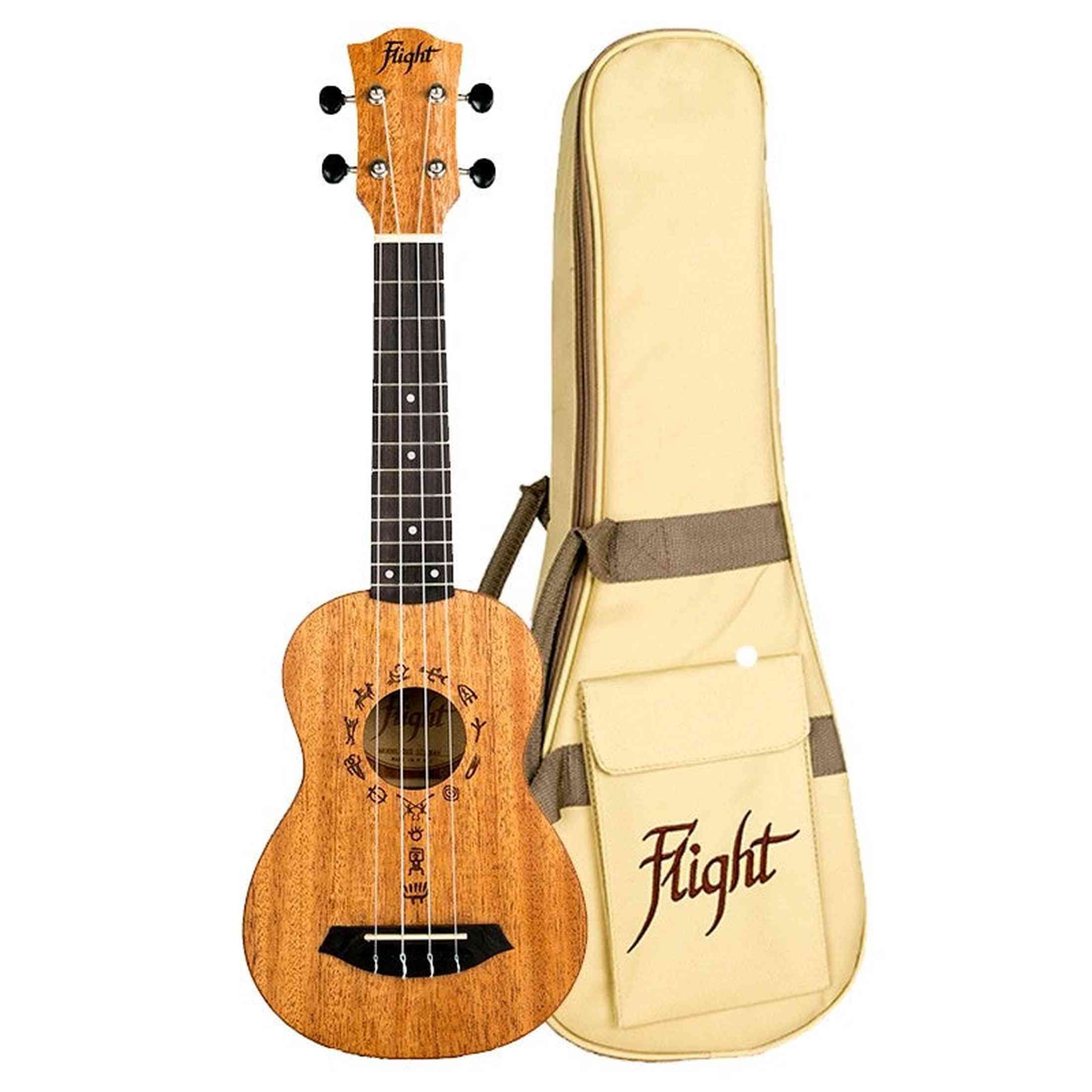 Flight DUS371 MAH Soprano Ukulele met Mahogany Body, Walnut Toets en Aquila Nylon Snaren
