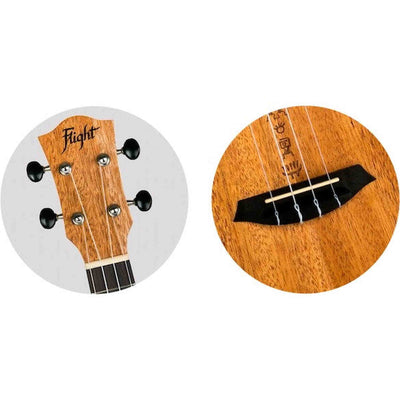 Flight DUS371 MAH Soprano Ukulele met Mahogany Body, Walnut Toets en Aquila Nylon Snaren