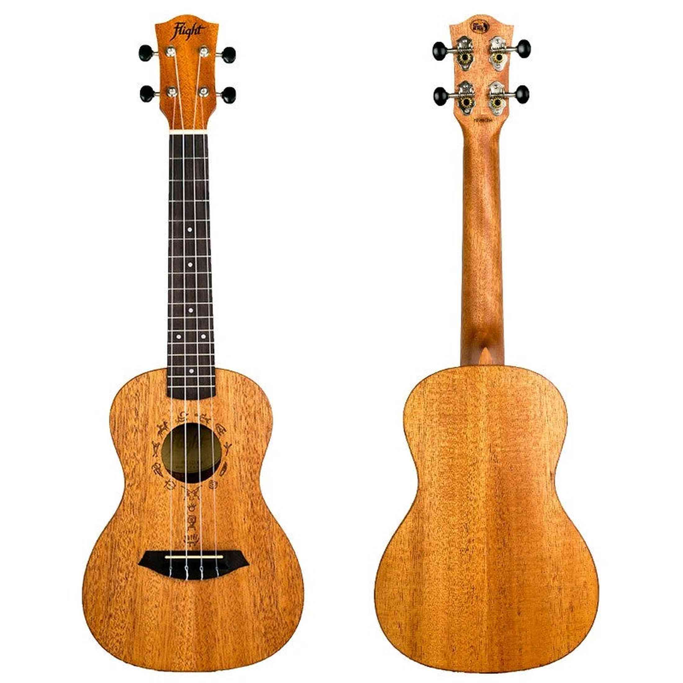 Flight DUC373 MAH Concert Ukulele met Mahogany Body, Blackwood Toets en Ki’i Pohaku Rosette