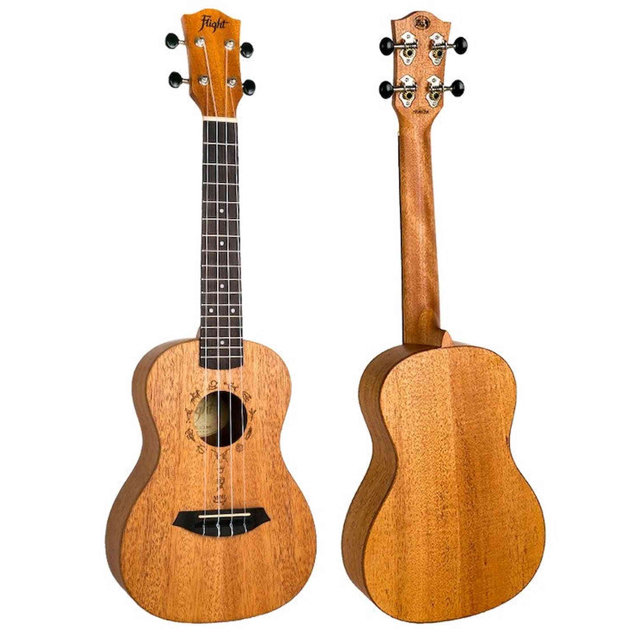 Flight DUC373 MAH Concert Ukulele met Mahogany Body, Blackwood Toets en Ki’i Pohaku Rosette