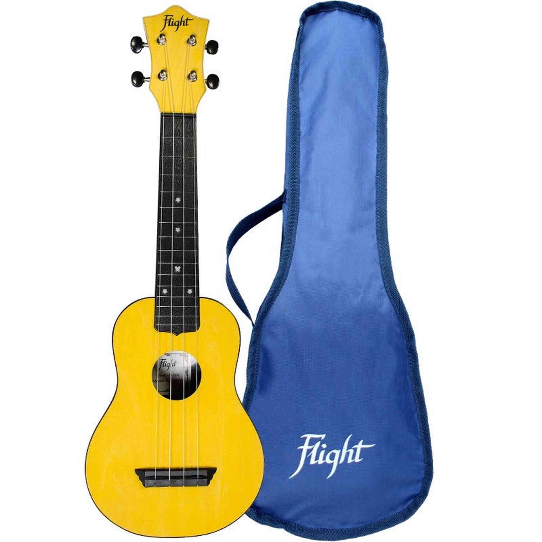 Flight TUS-35 YW Soprano Ukulele Geel met Linden Top, ABS Body en Aquila Snaren