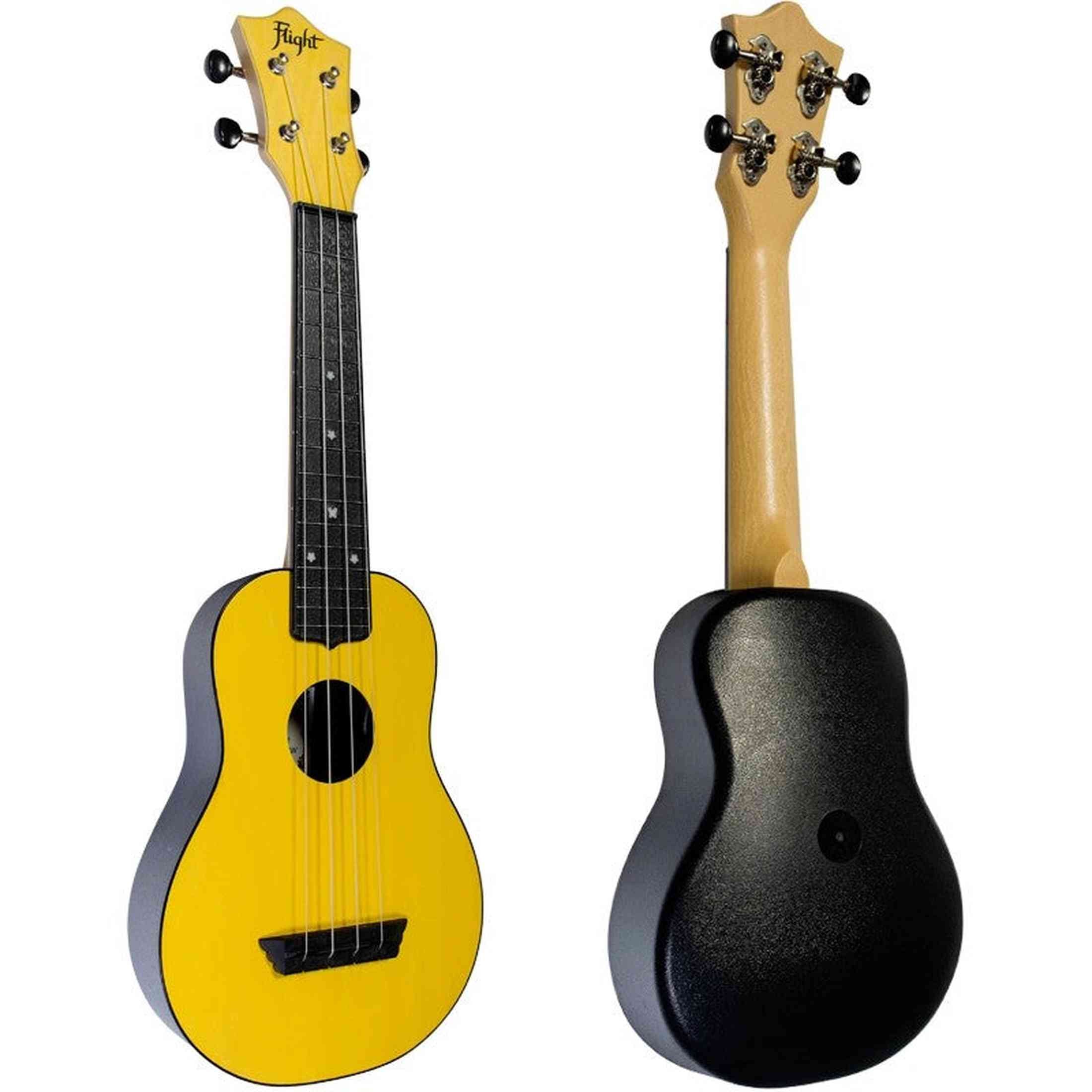 Flight TUS-35 YW Soprano Ukulele Geel met Linden Top, ABS Body en Aquila Snaren