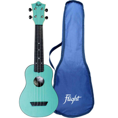 Flight TUS-35 LB Soprano Ukulele Lichtblauw met Linden Top, ABS Body en Aquila Snaren