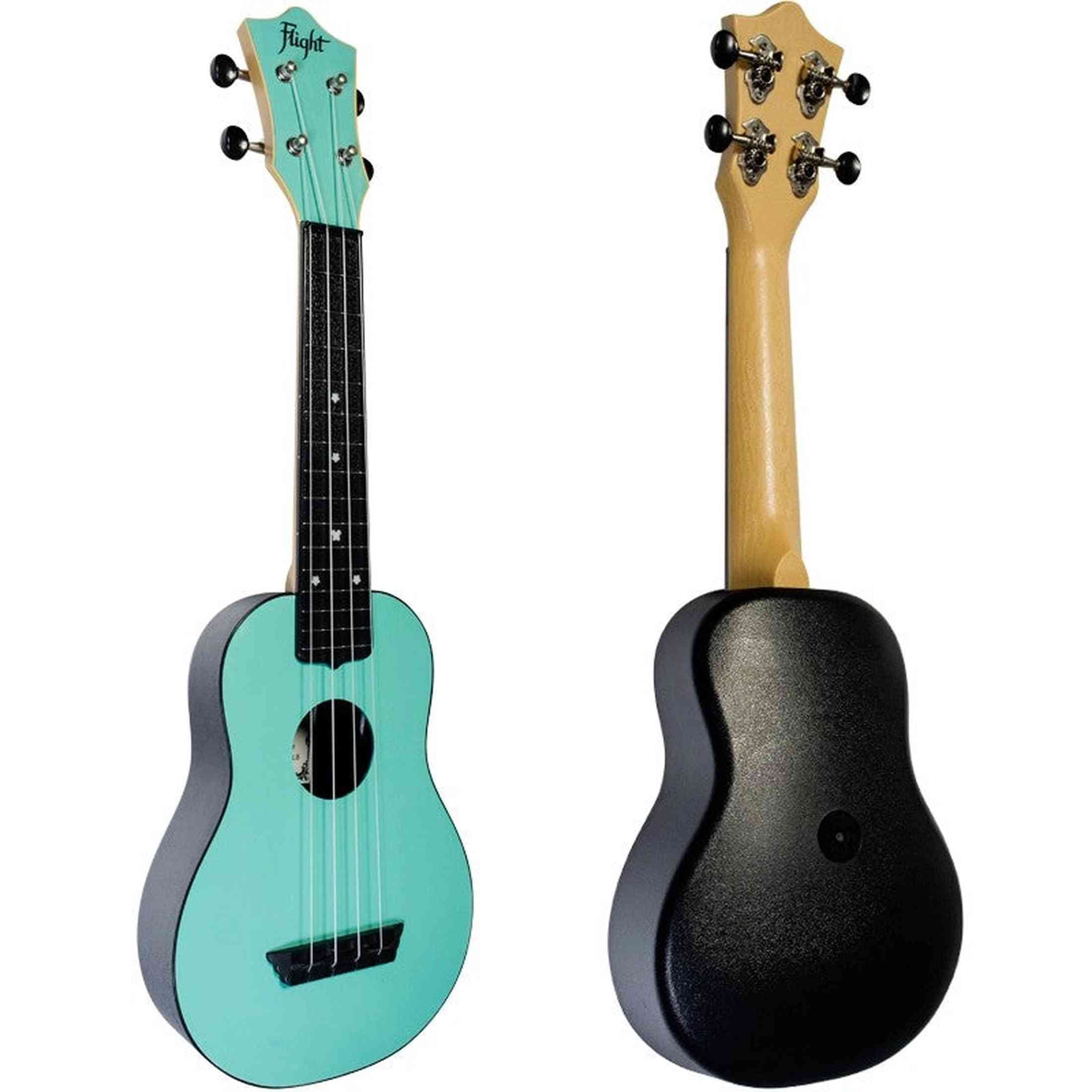 Flight TUS-35 LB Soprano Ukulele Lichtblauw met Linden Top, ABS Body en Aquila Snaren