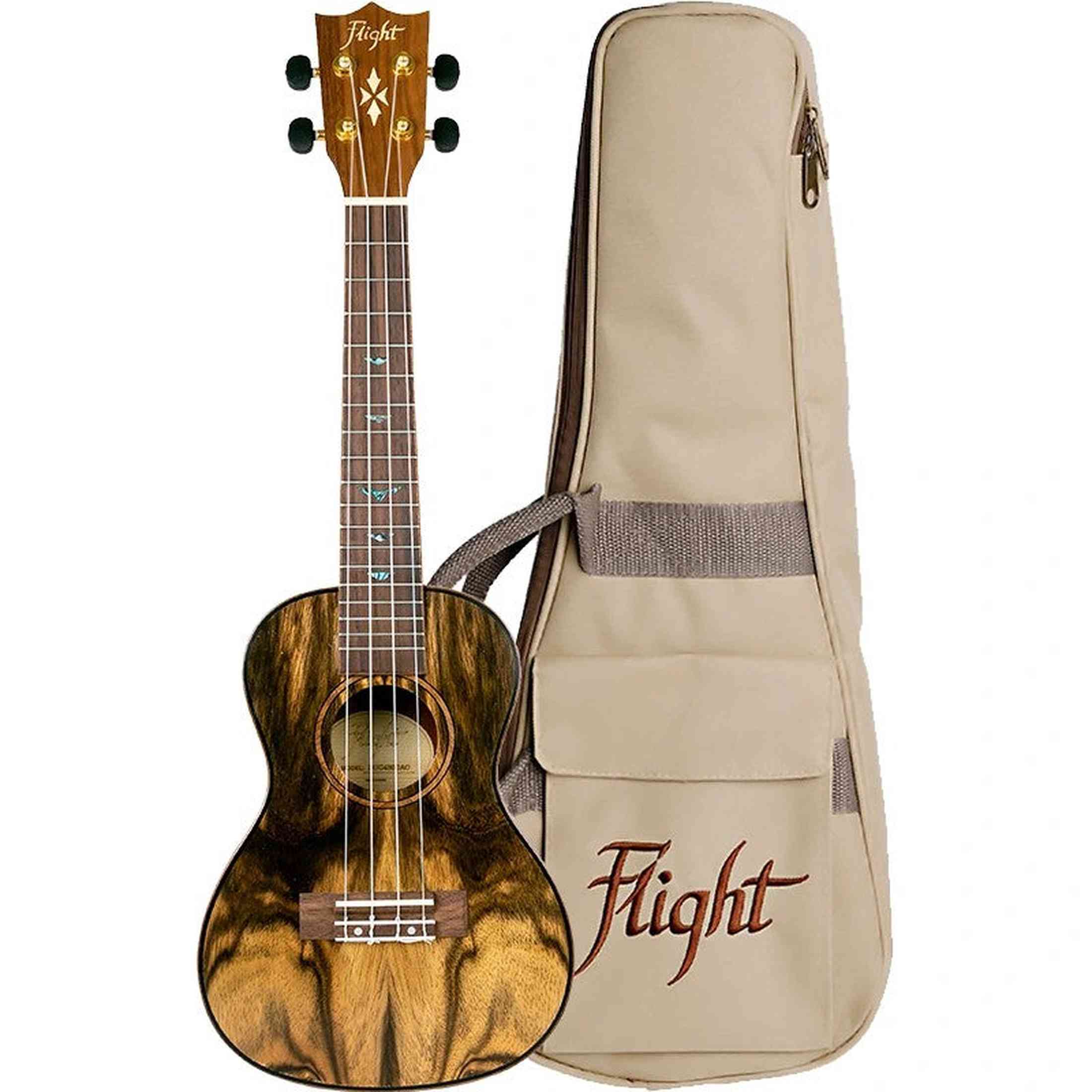 Flight DUC430 DAO Concert Ukulele met Dao Body, Bone Topkam en Aquila Super Nylgut Snaren