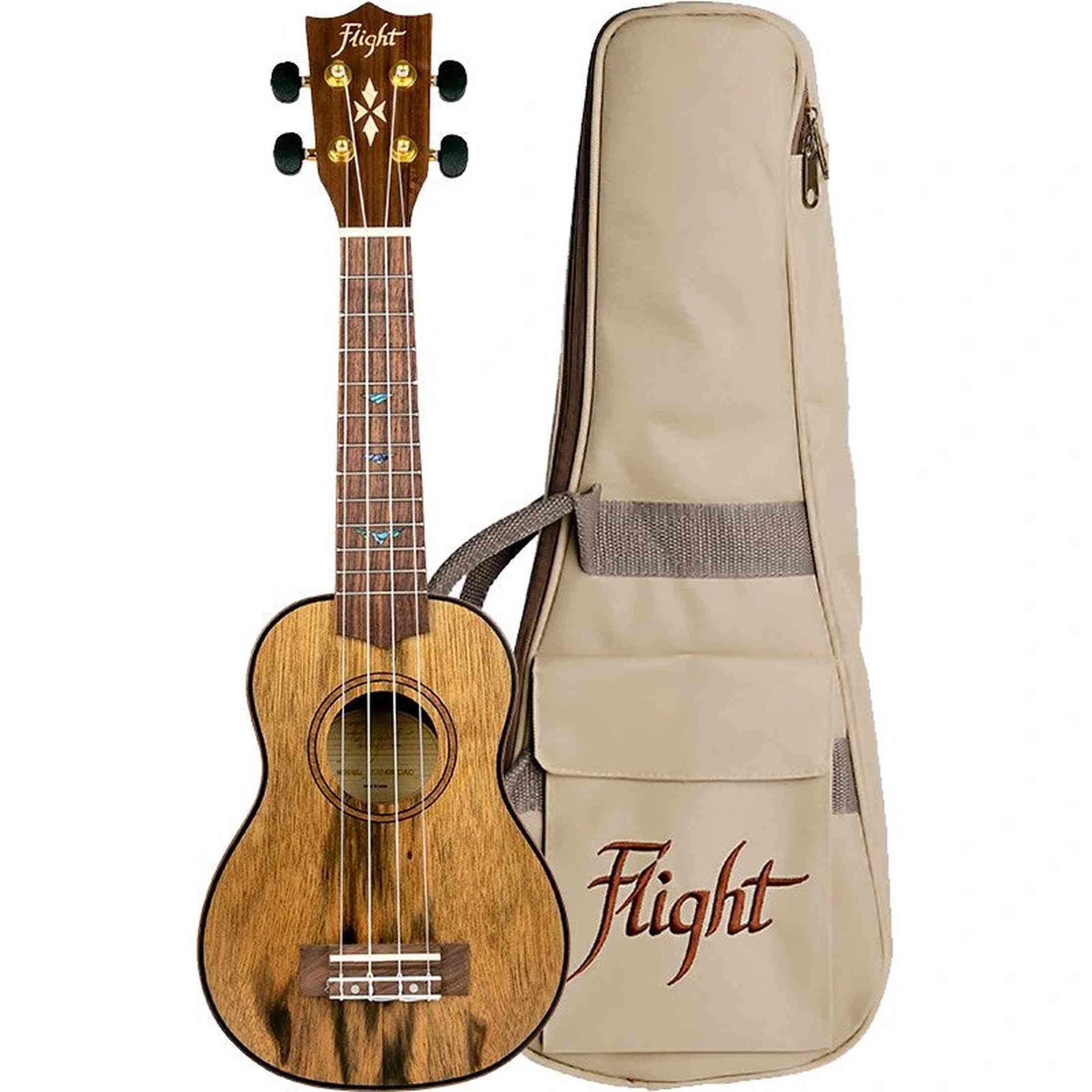 Flight DUS430 DAO Soprano Ukulele met Dao Body, Abalone Inlays en Aquila Super Nylgut Snaren