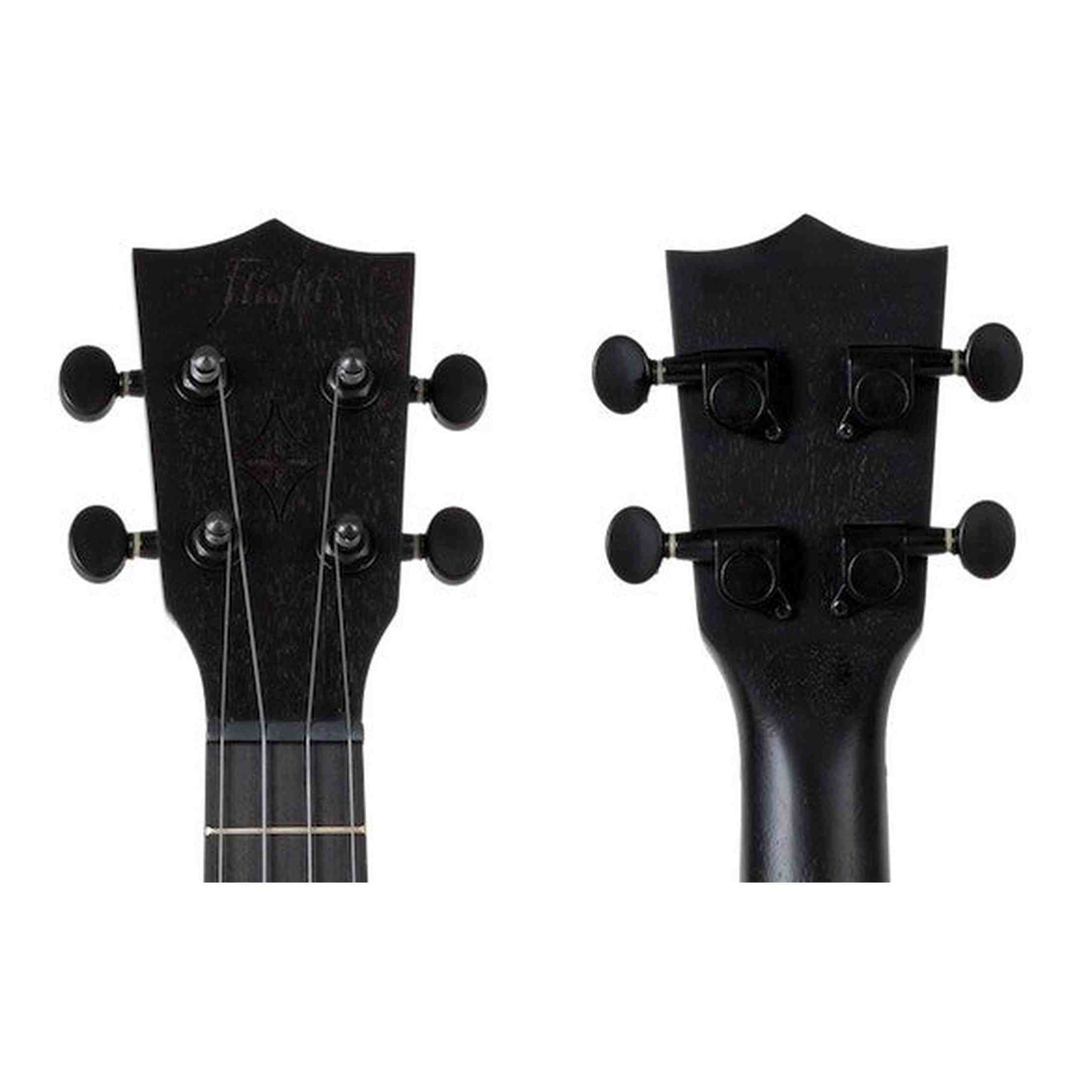 Flight NUS310 BLACKBIRD Soprano Ukulele met African Sapele Body, Zwarte Flight Snaren en Celtic Lasergravure