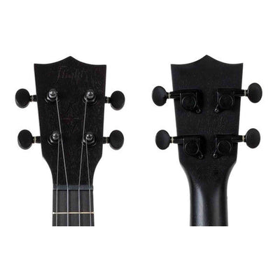 Flight NUS310 BLACKBIRD Soprano Ukulele met African Sapele Body, Zwarte Flight Snaren en Celtic Lasergravure
