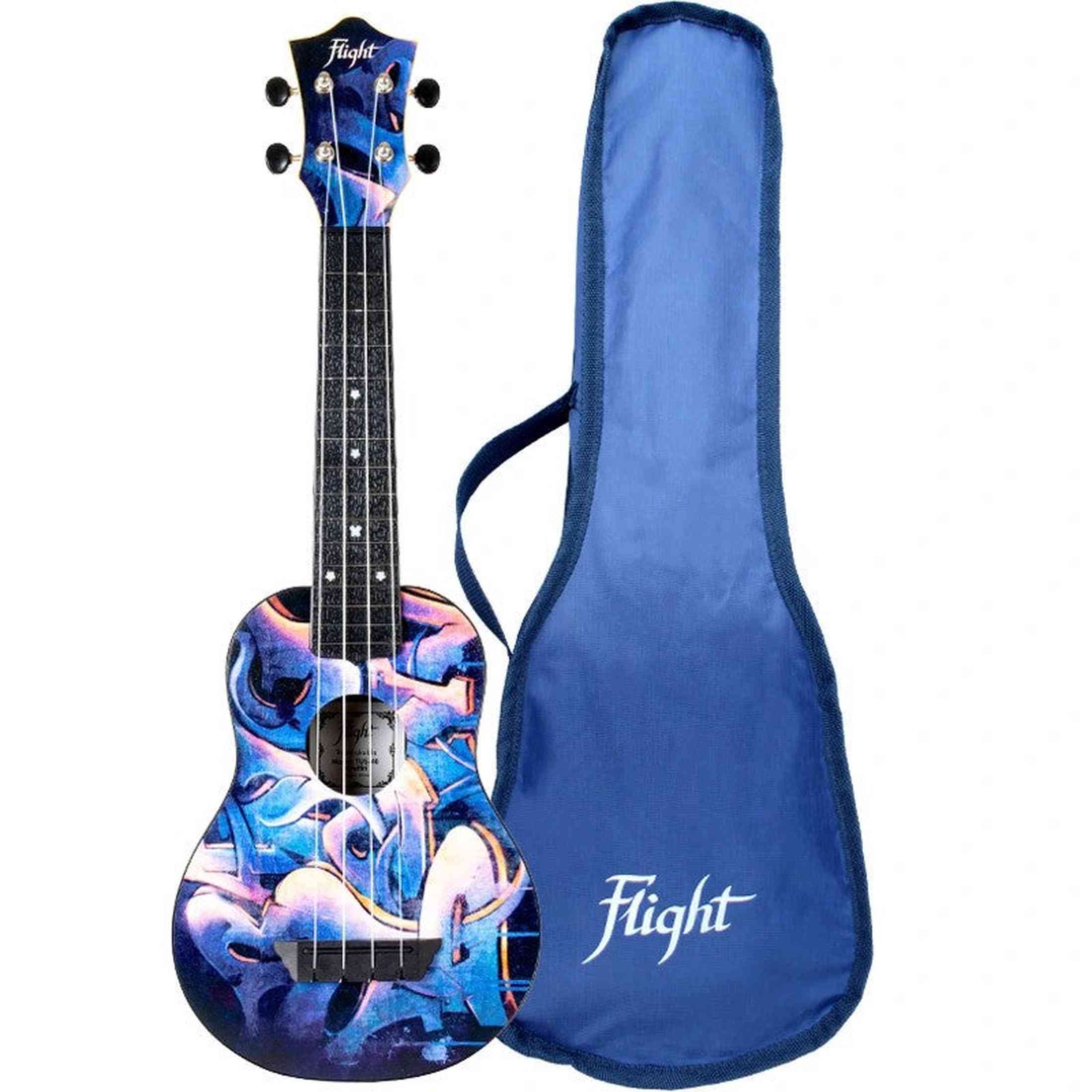 Flight TUS-40 GRAFFITI Soprano Ukulele met Linden Top, ABS Body en Aquila Snaren