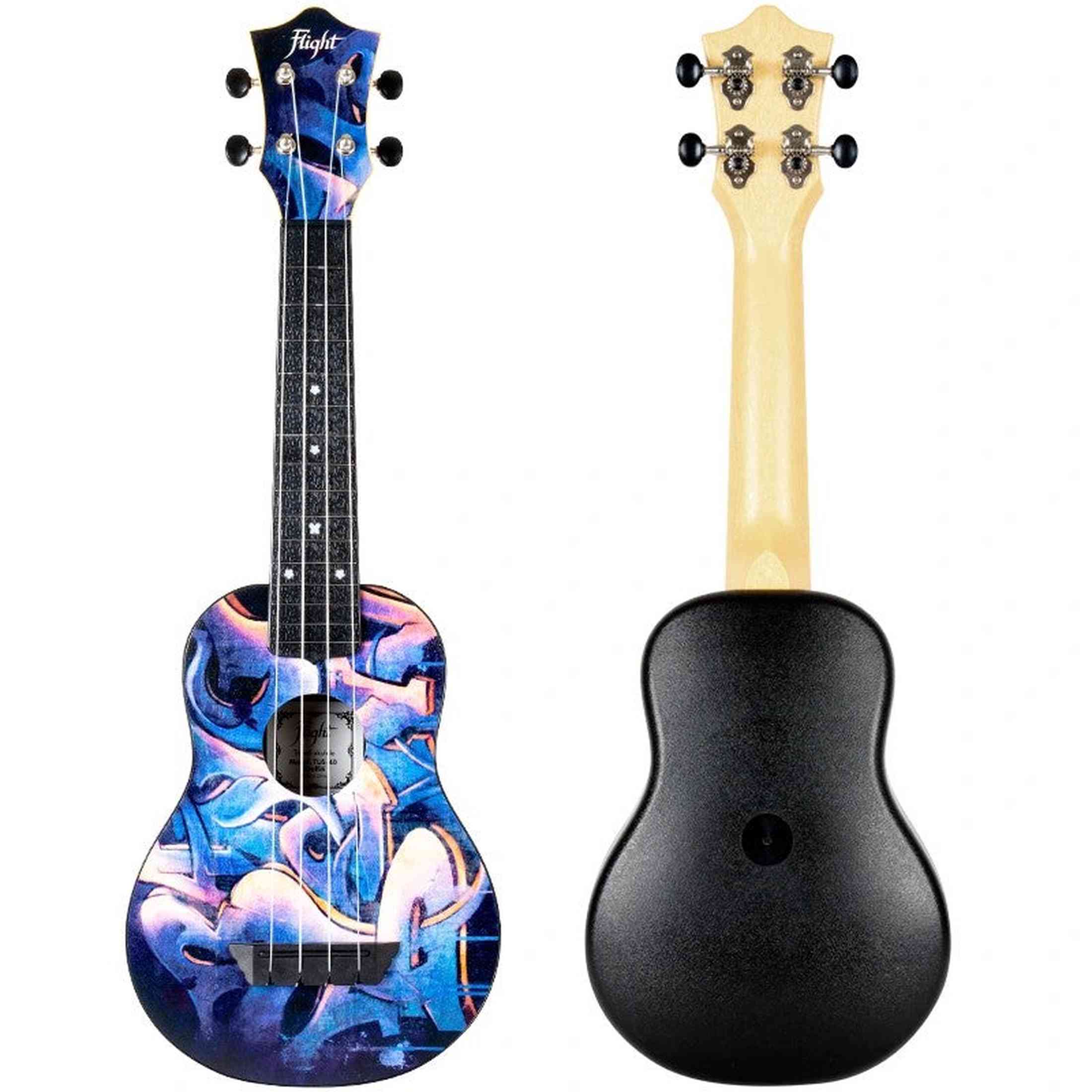 Flight TUS-40 GRAFFITI Soprano Ukulele met Linden Top, ABS Body en Aquila Snaren