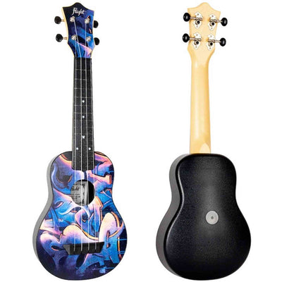 Flight TUS-40 GRAFFITI Soprano Ukulele met Linden Top, ABS Body en Aquila Snaren