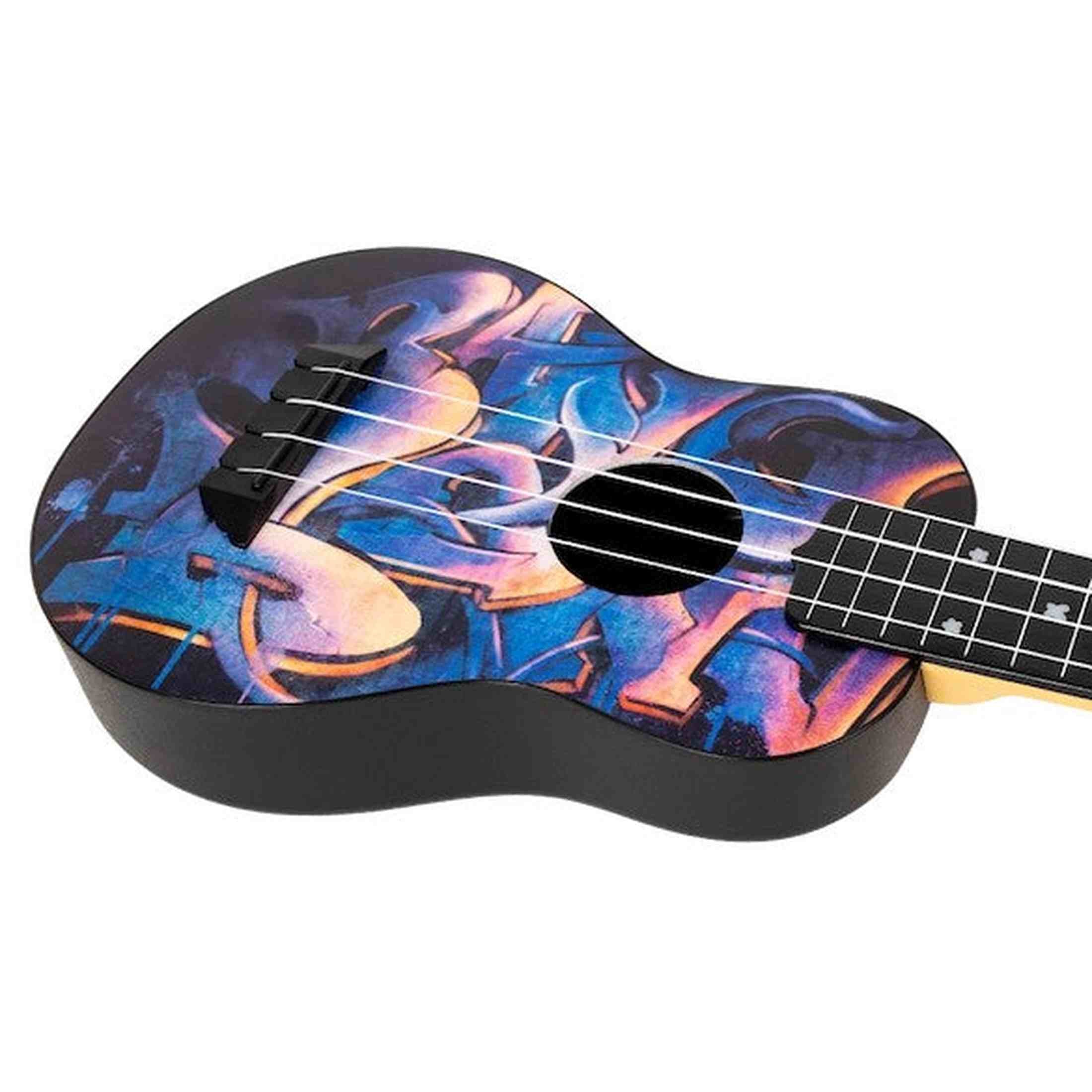 Flight TUS-40 GRAFFITI Soprano Ukulele met Linden Top, ABS Body en Aquila Snaren