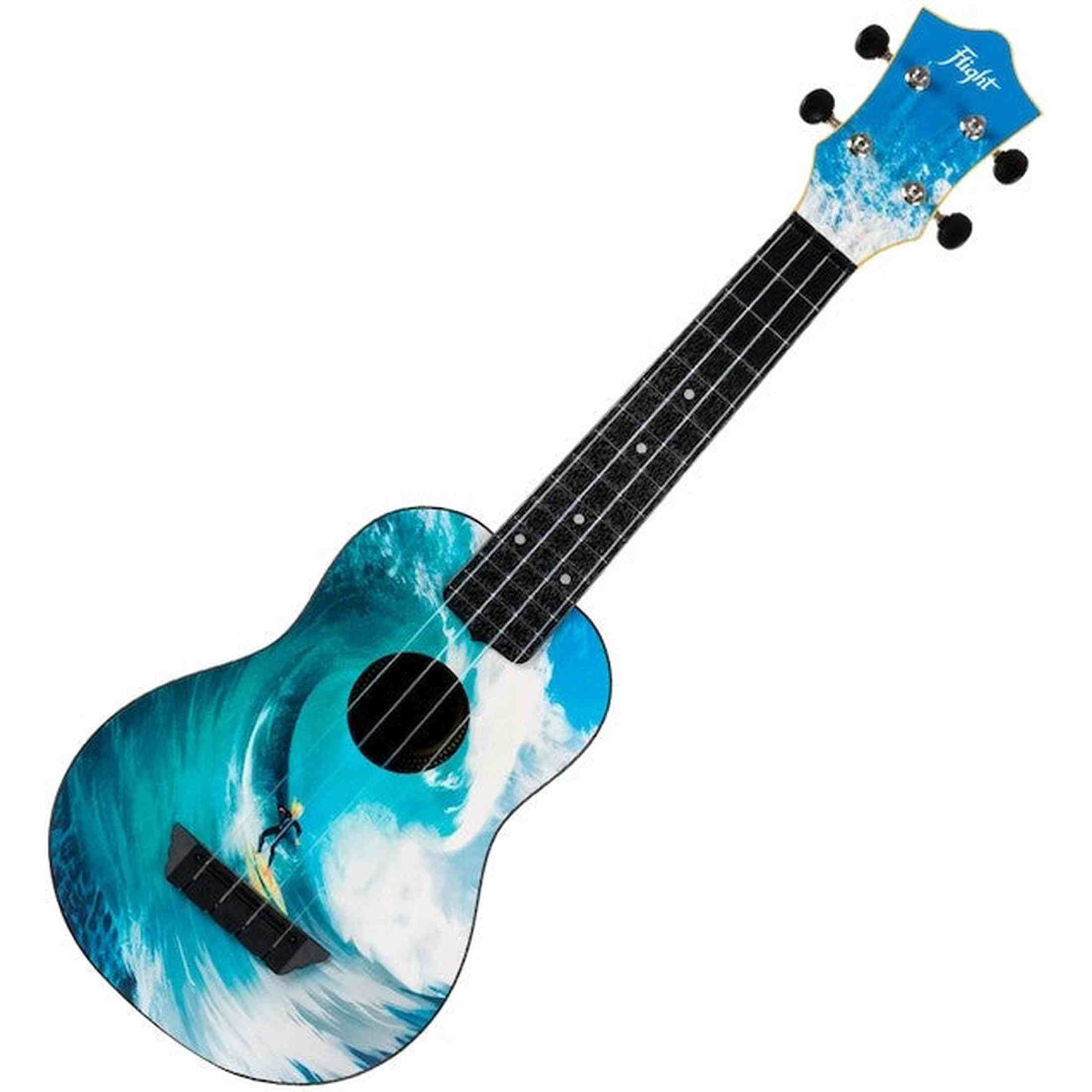 Flight TUS-25 SURF Soprano Ukulele met Linden Top, ABS Body en Aquila Snaren