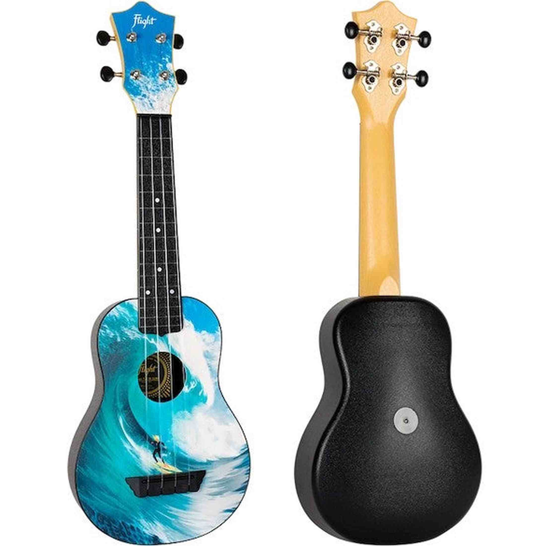 Flight TUS-25 SURF Soprano Ukulele met Linden Top, ABS Body en Aquila Snaren