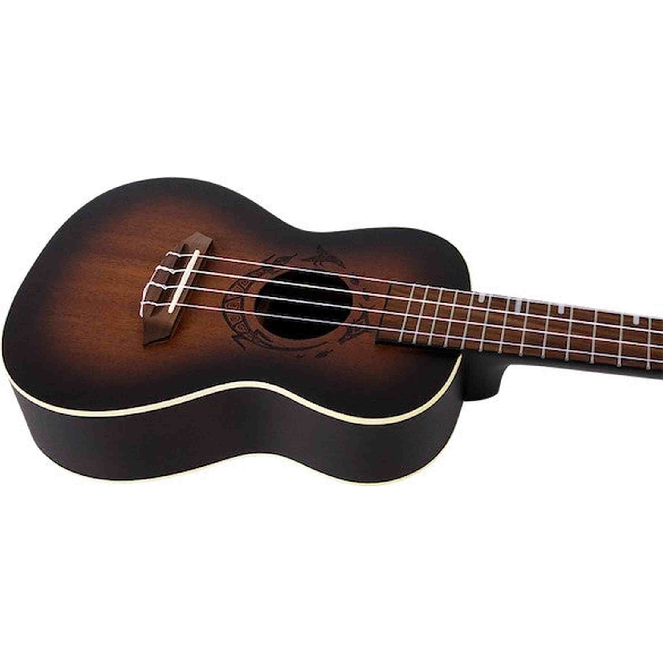 Flight DUC380 Amber Concert Ukulele met Mahogany Body, Bone Topkam en Aquila Nylgut Snaren