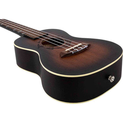 Flight DUC380 Amber Concert Ukulele met Mahogany Body, Bone Topkam en Aquila Nylgut Snaren