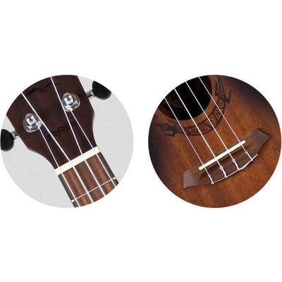 Flight DUC380 Amber Concert Ukulele met Mahogany Body, Bone Topkam en Aquila Nylgut Snaren