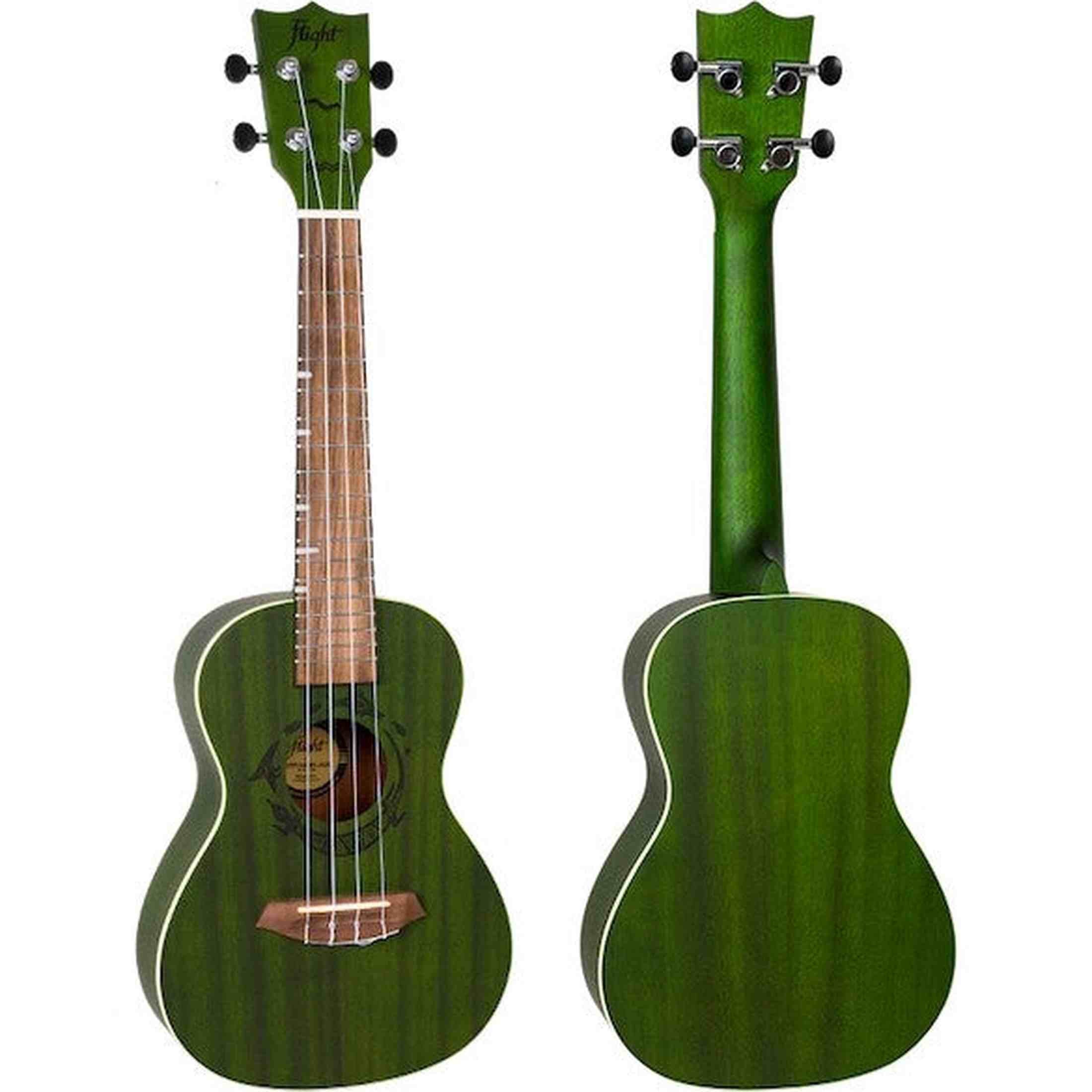 Flight DUC380 Jade Concert Ukulele met Mahogany Body, Bone Topkam en Aquila Nylgut Snaren