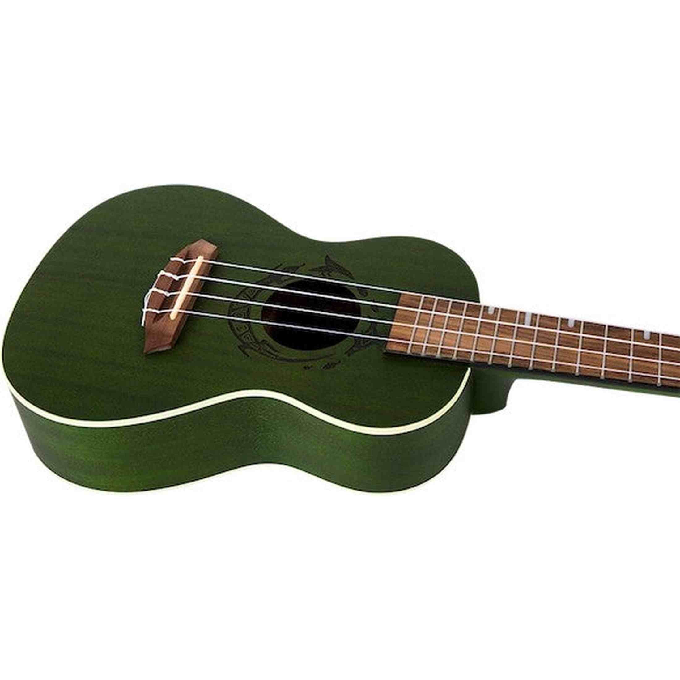 Flight DUC380 Jade Concert Ukulele met Mahogany Body, Bone Topkam en Aquila Nylgut Snaren
