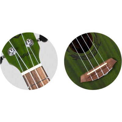 Flight DUC380 Jade Concert Ukulele met Mahogany Body, Bone Topkam en Aquila Nylgut Snaren