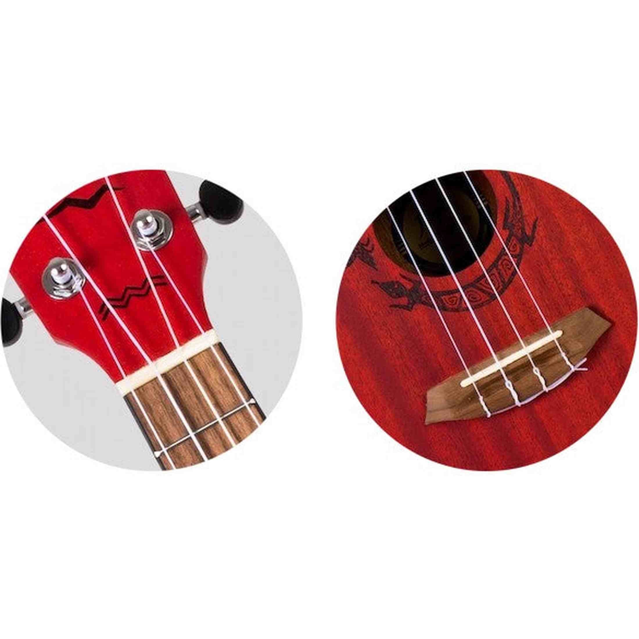 Flight DUC380 Coral Concert Ukulele met Mahogany Body, Bone Topkam en Aquila Nylgut Snaren