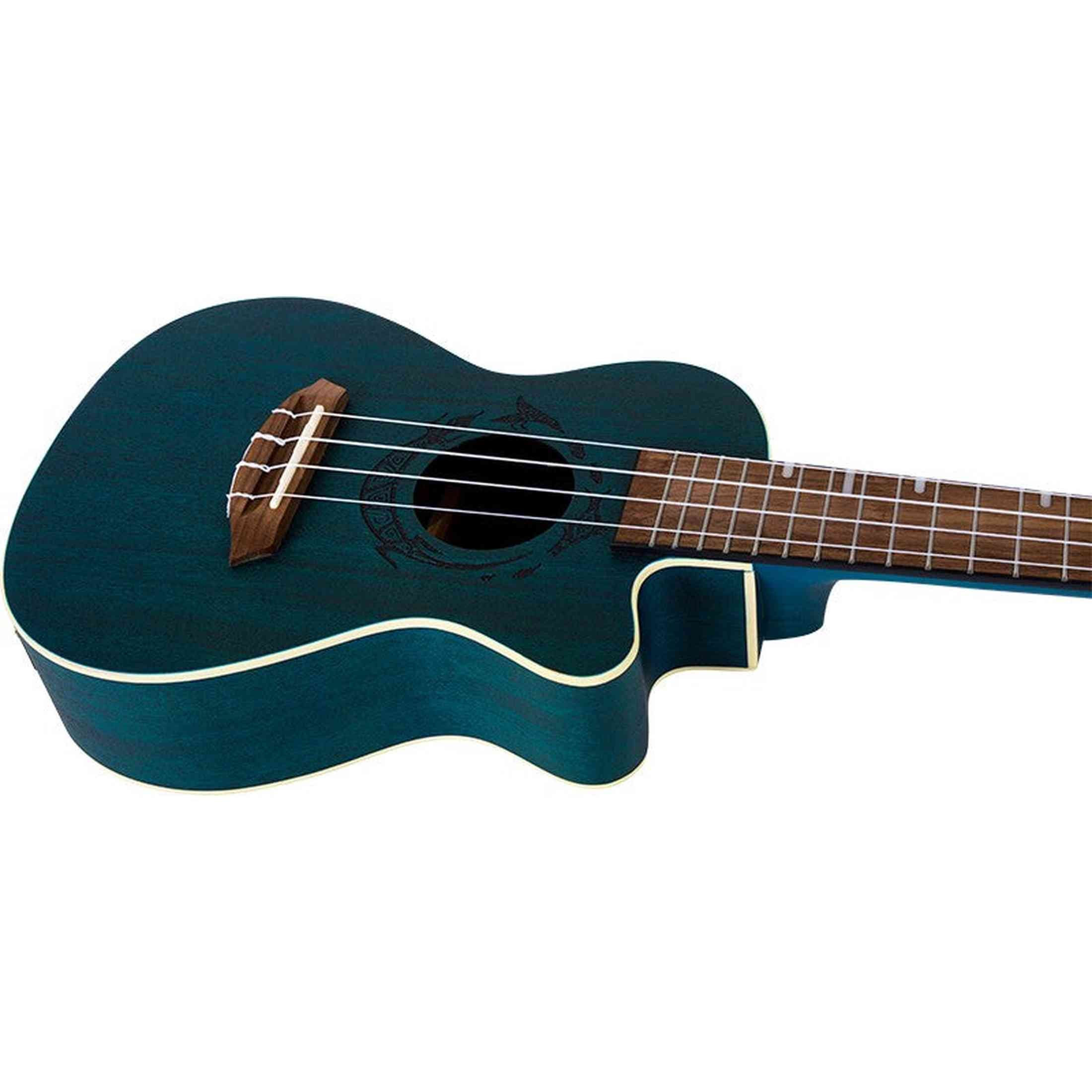 Flight DUC380 CEQ Topaz Elektrisch-Akoestische Concert Ukulele met Cutaway, Mahogany Body, Pickup met EQ en Aquila Nylgut Snaren