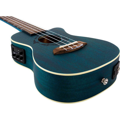 Flight DUC380 CEQ Topaz Elektrisch-Akoestische Concert Ukulele met Cutaway, Mahogany Body, Pickup met EQ en Aquila Nylgut Snaren
