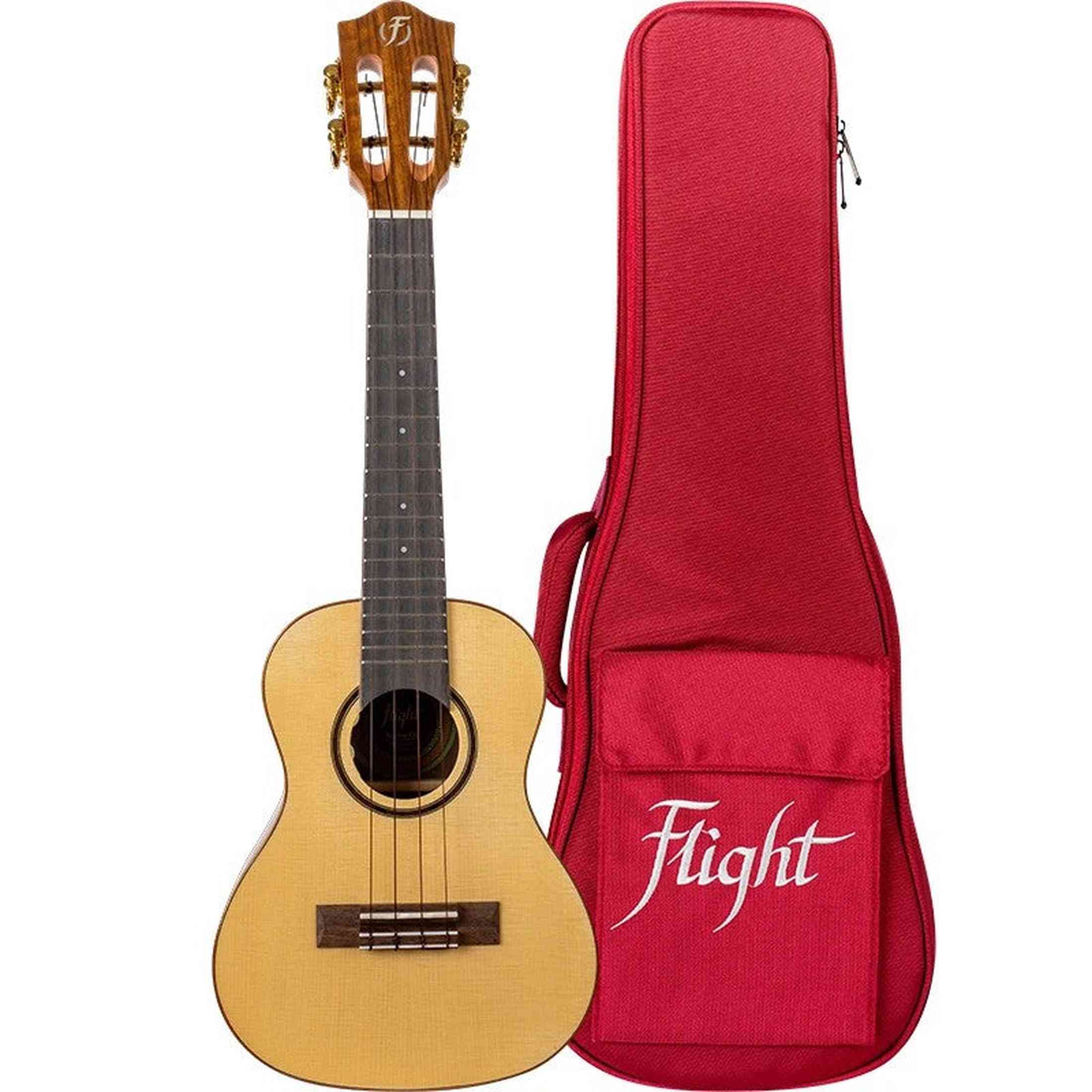 Flight Sophia TE Elektrisch-Akoestische Tenor Ukulele met Solid Spruce Top, Walnut Body en Double B1U Pickup