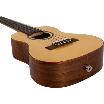 Flight Sophia TE Elektrisch-Akoestische Tenor Ukulele met Solid Spruce Top, Walnut Body en Double B1U Pickup