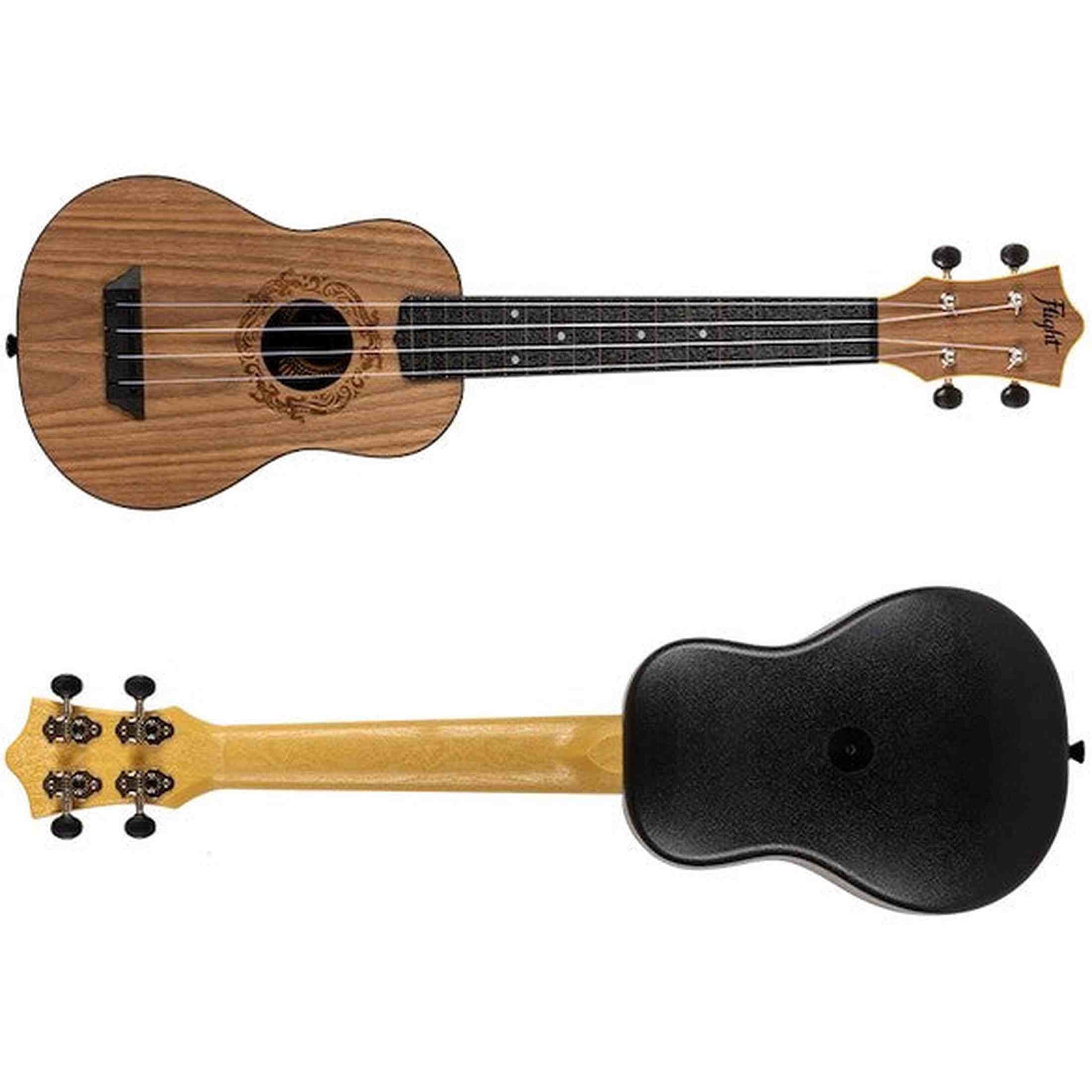 Flight TUSL-50 Soprano Longneck Ukulele Walnut met Walnut Top, ABS Body en Aquila Snaren