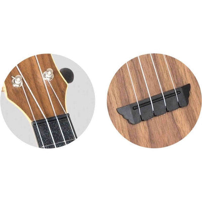 Flight TUSL-50 Soprano Longneck Ukulele Walnut met Walnut Top, ABS Body en Aquila Snaren