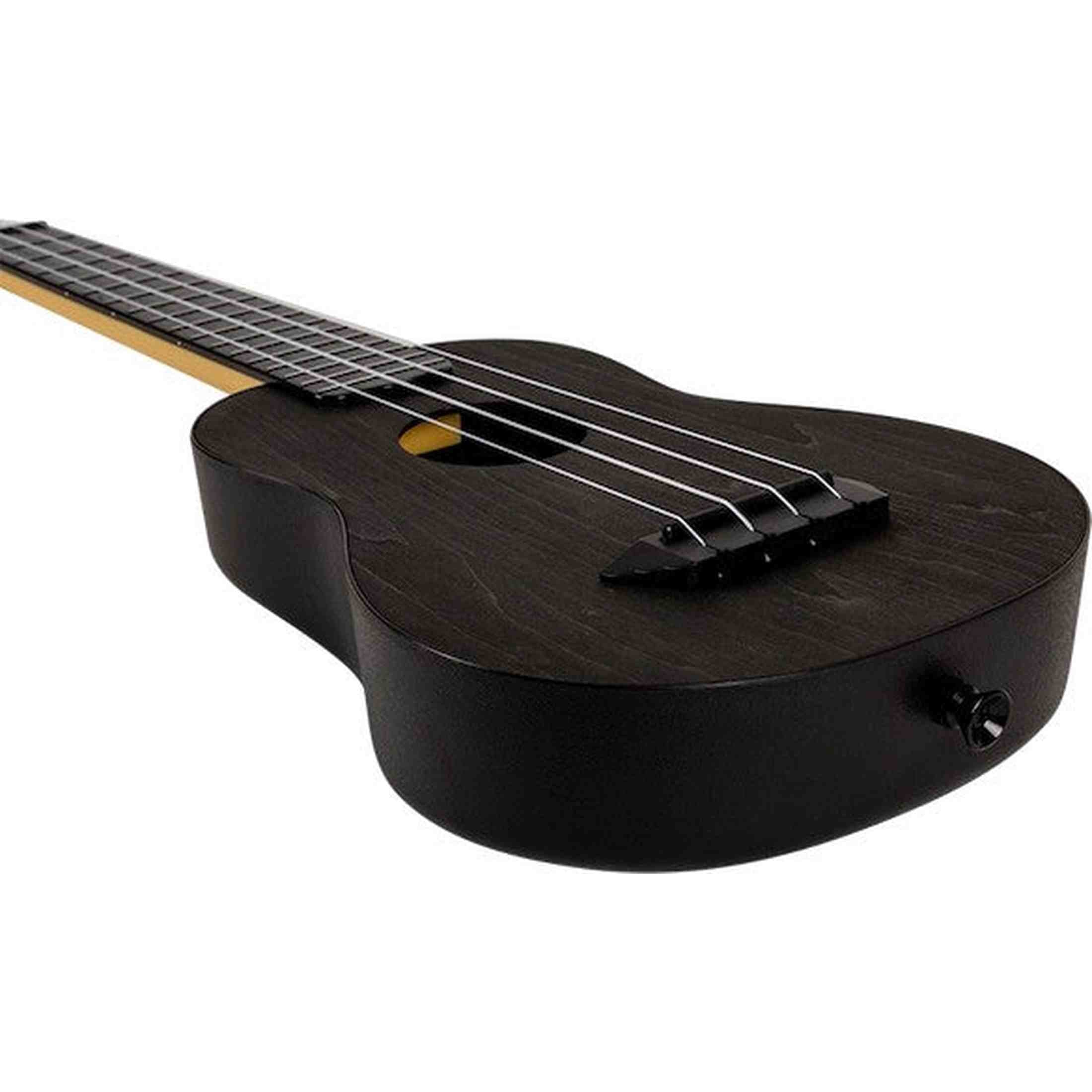 Flight TUSL-35 BK Soprano Longneck Ukulele Zwart met Linden Top, ABS Body en Aquila Snaren