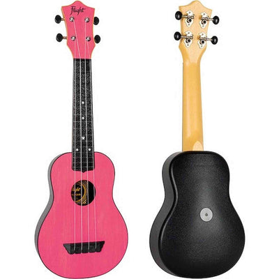 Flight TUS-35 PK Soprano Ukulele Roze met Linden Top, ABS Body en Aquila Snaren