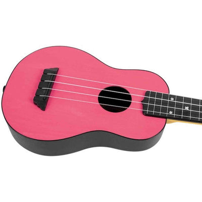 Flight TUS-35 PK Soprano Ukulele Roze met Linden Top, ABS Body en Aquila Snaren