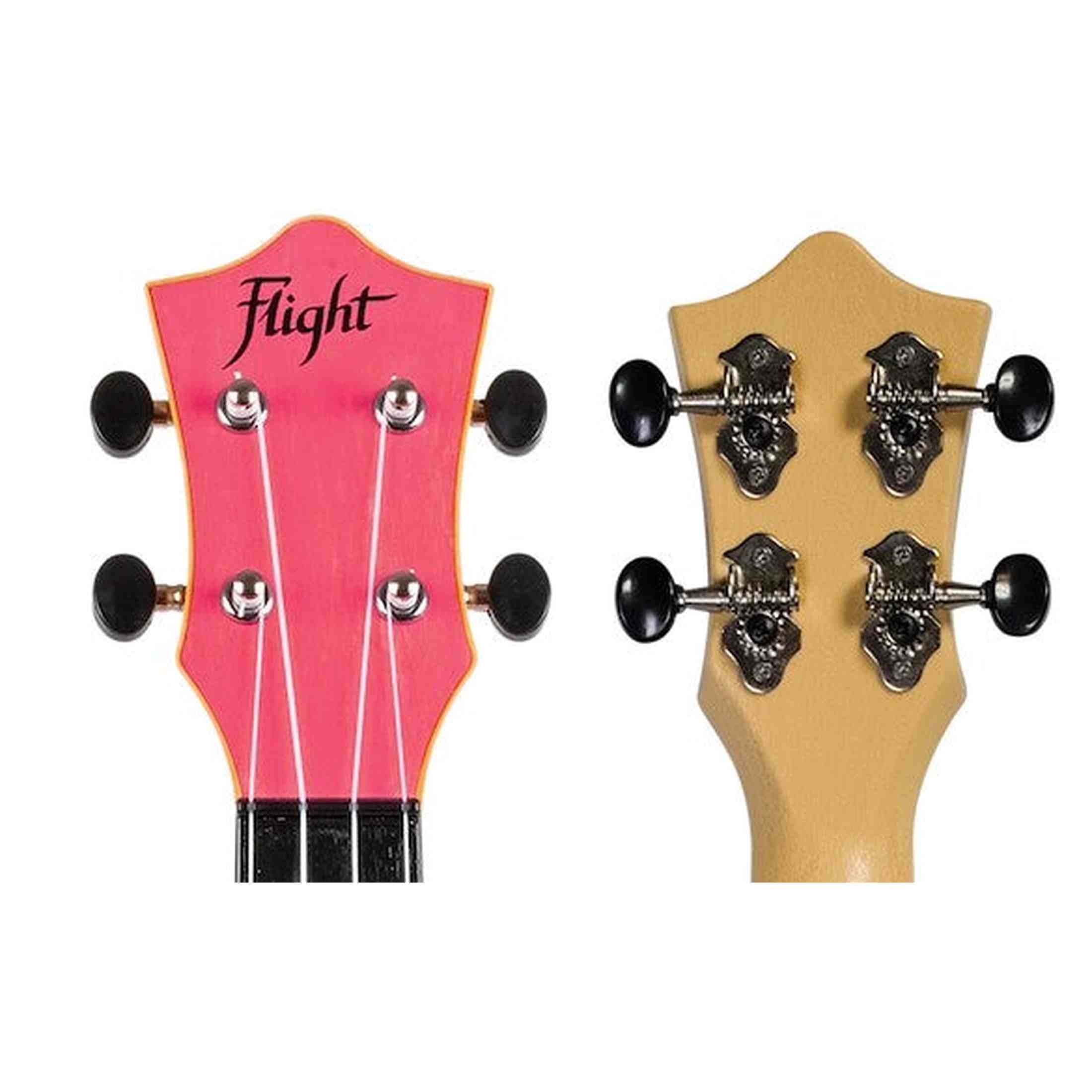 Flight TUS-35 PK Soprano Ukulele Roze met Linden Top, ABS Body en Aquila Snaren