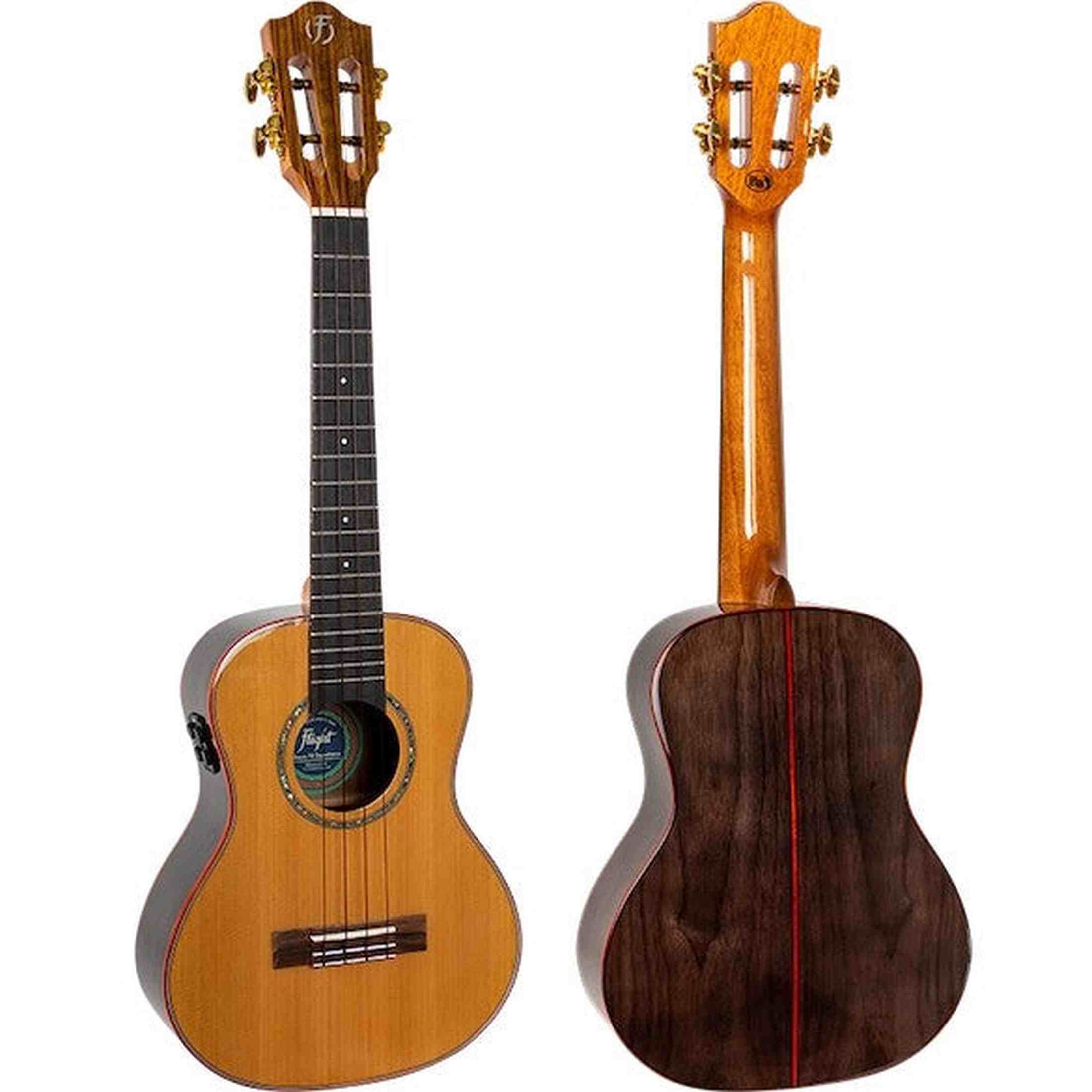 Flight Diana TE Soundwave Elektrisch-Akoestische Tenor Ukulele met Solid Cedar Top, Walnut Body en Soundwave Effects Systeem